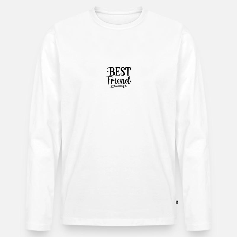 Bester Freund Hund - Männer Premium Bio Langarmshirt - Weiß