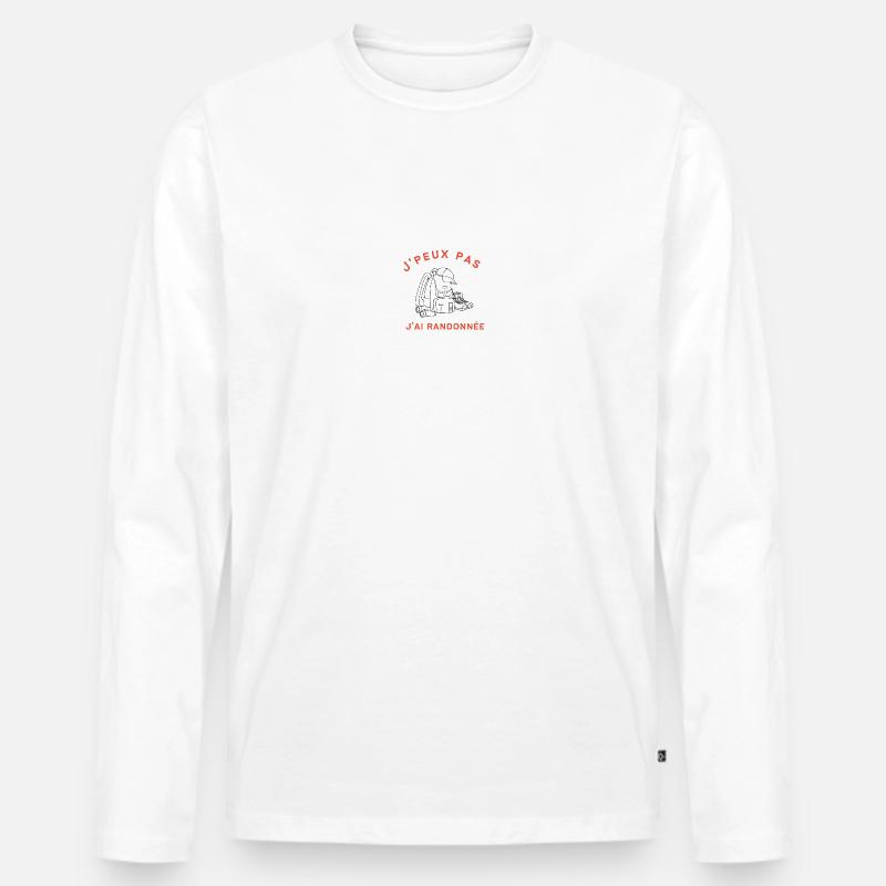 Wandern mit dem Hund - Männer Premium Bio Langarmshirt - Weiß
