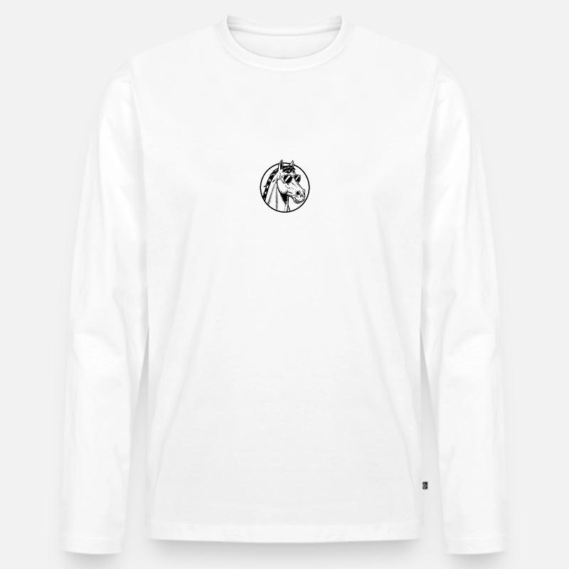 Reiten Reiten - Männer Premium Bio Langarmshirt - Weiß