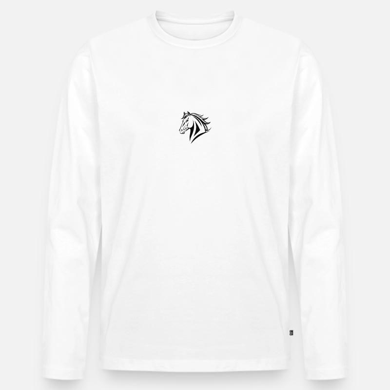 Reiten Reiten - Männer Premium Bio Langarmshirt - Weiß