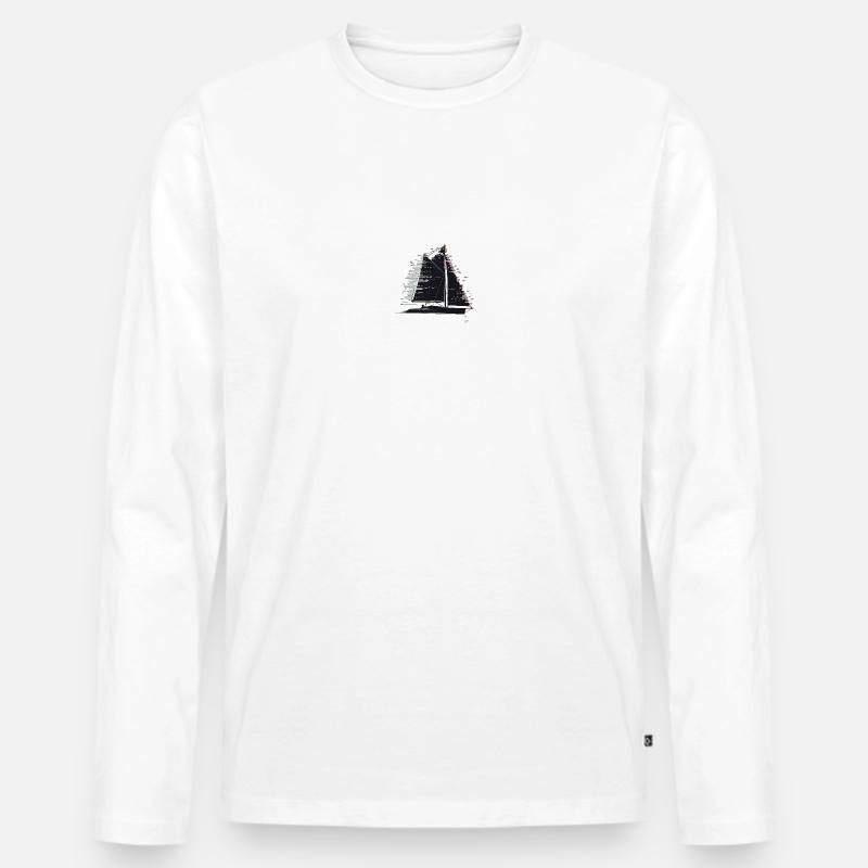Schleier - Männer Premium Bio Langarmshirt - Weiß