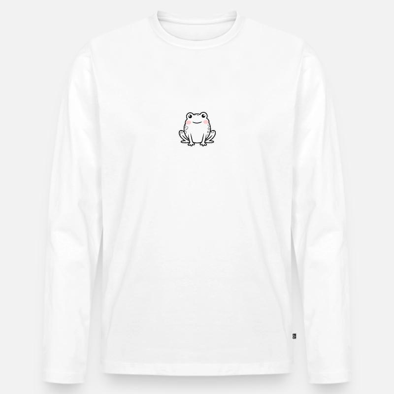 Kröte - Männer Premium Bio Langarmshirt - Weiß