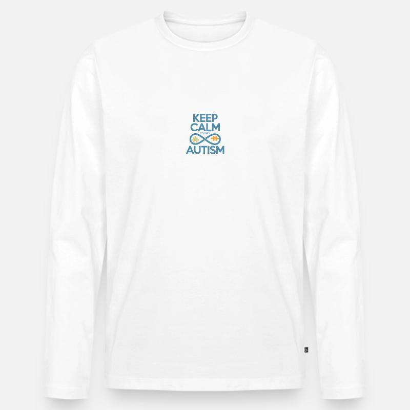 Autismus - Männer Premium Bio Langarmshirt - Weiß