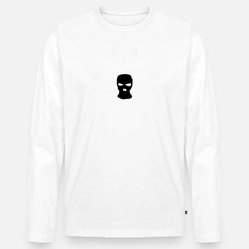 Sturmmaske - Männer Premium Bio Langarmshirt - Weiß