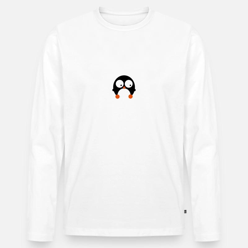 süßer Pinguin - Pinguinküken - Männer Premium Bio Langarmshirt - Weiß