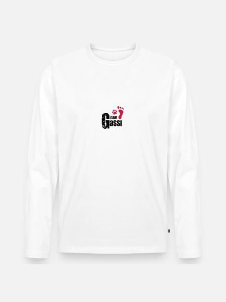 Team Gassi - Männer Premium Bio Langarmshirt - Weiß
