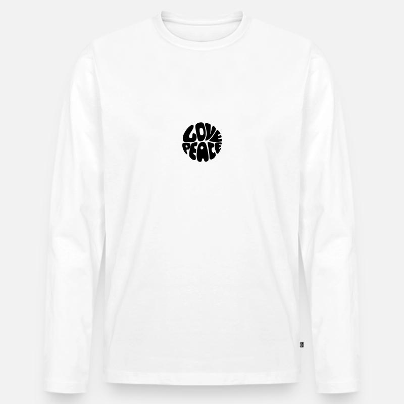 Love & Peace - Männer Premium Bio Langarmshirt - Weiß
