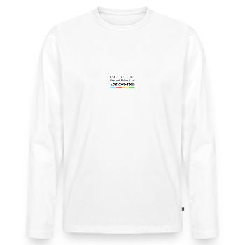 Kruh Ellört! Kreuzfahrt Seenotrettungsübung SNRÜ - Männer Premium Bio Langarmshirt - Weiß - Vorne - Nico (187cm)