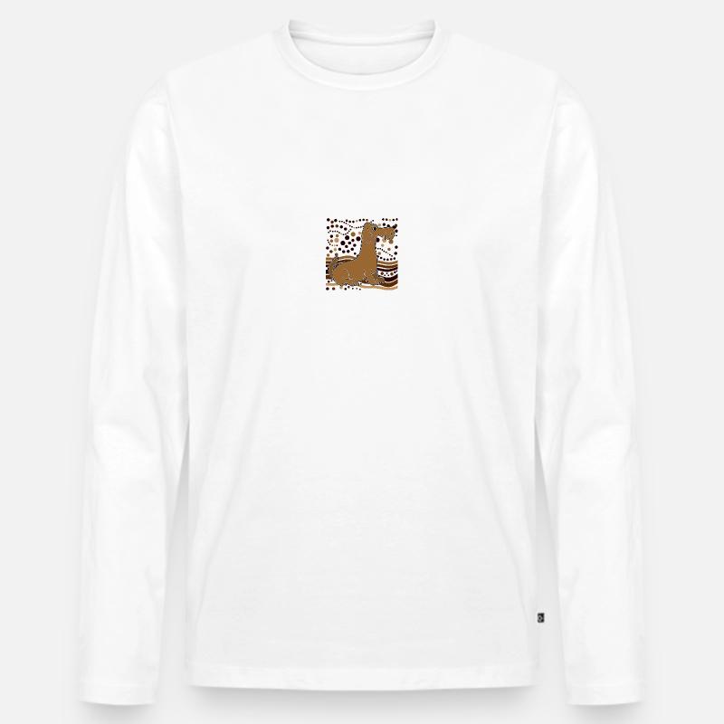 Hund - Männer Premium Bio Langarmshirt - Weiß