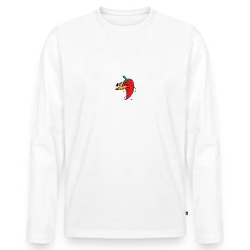Chilli hot - Männer Premium Bio Langarmshirt - Weiß - Vorne - Nico (187cm)
