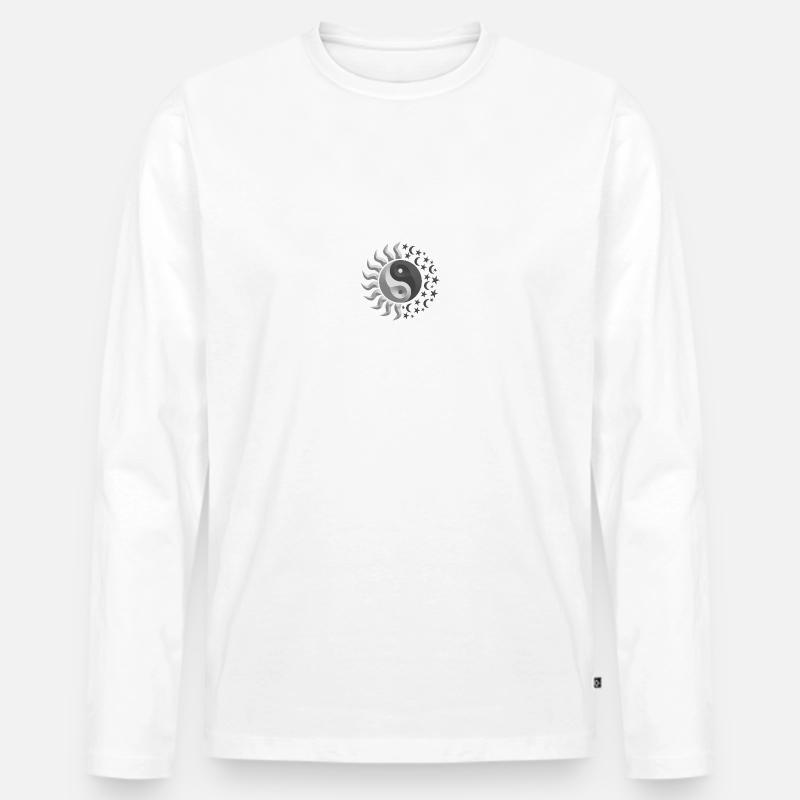 Yin Yang - Männer Premium Bio Langarmshirt - Weiß