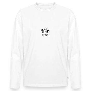 Black Design Mr Onederful - Männer Premium Bio Langarmshirt - Weiß - Vorne - Nico (187cm)