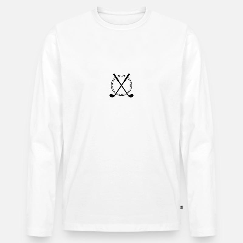 Golf Emblem - Männer Premium Bio Langarmshirt - Weiß