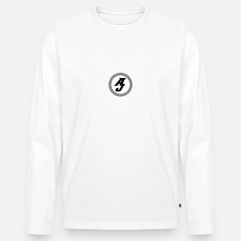 A & J Logo - Männer Premium Bio Langarmshirt - Weiß
