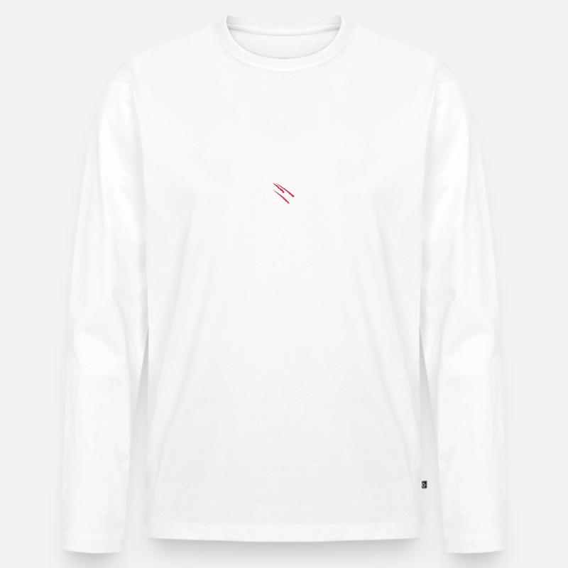 Red stripes - Männer Premium Bio Langarmshirt - Weiß