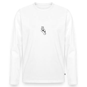 Black Finger Snap - Männer Premium Bio Langarmshirt - Weiß - Vorne - Nico (187cm)