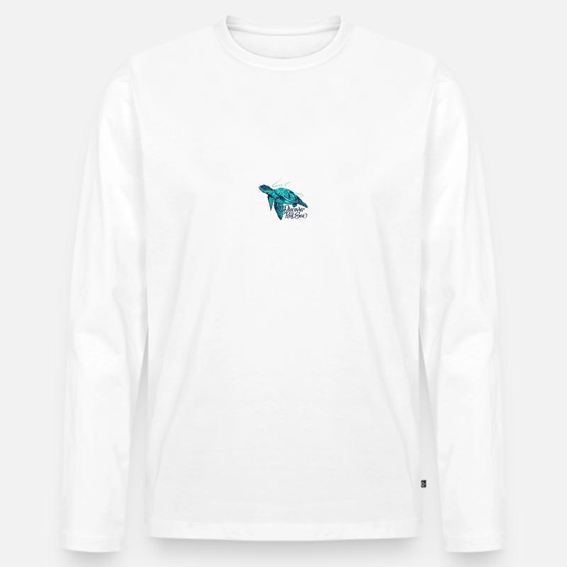Only Turtle - Männer Premium Bio Langarmshirt - Weiß