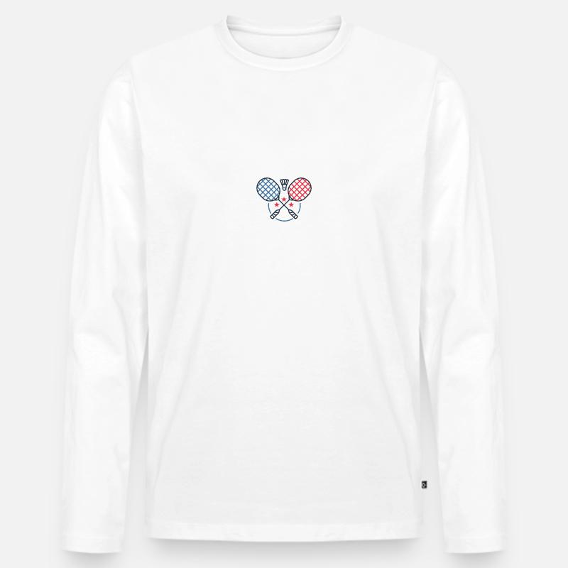 Badminton - Männer Premium Bio Langarmshirt - Weiß