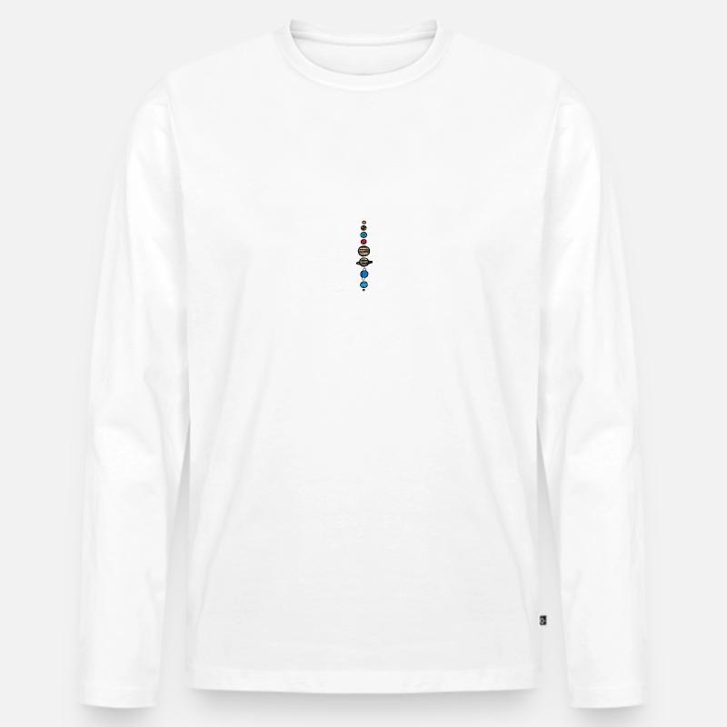 Planeten - Männer Premium Bio Langarmshirt - Weiß