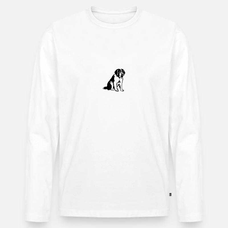 Bernhardiner - Männer Premium Bio Langarmshirt - Weiß