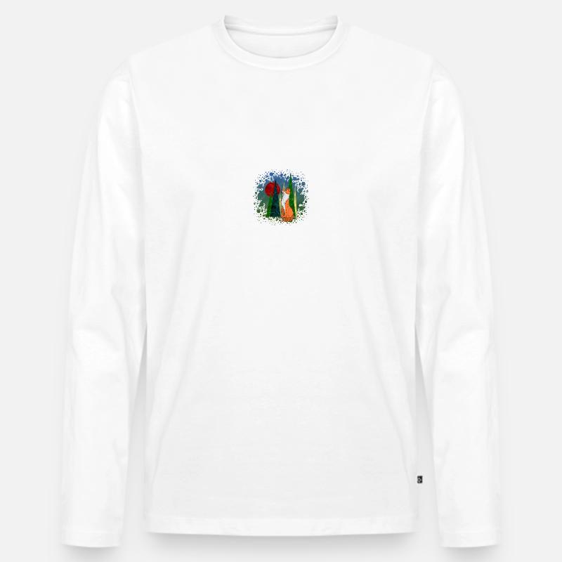 Fuchs - Männer Premium Bio Langarmshirt - Weiß