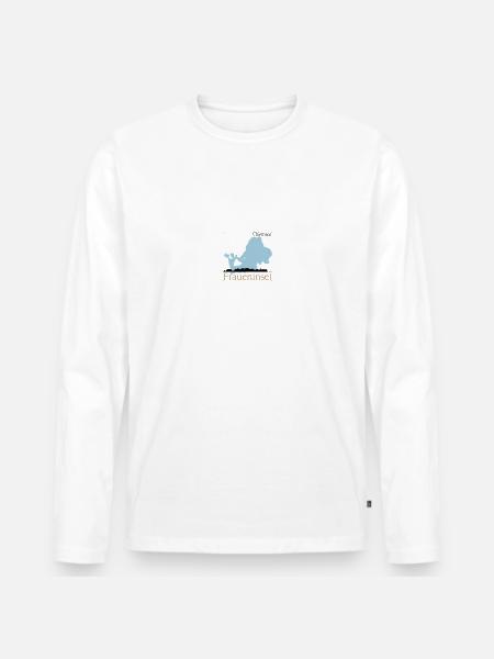 Fraueninsel Skyline - Männer Premium Bio Langarmshirt - Weiß