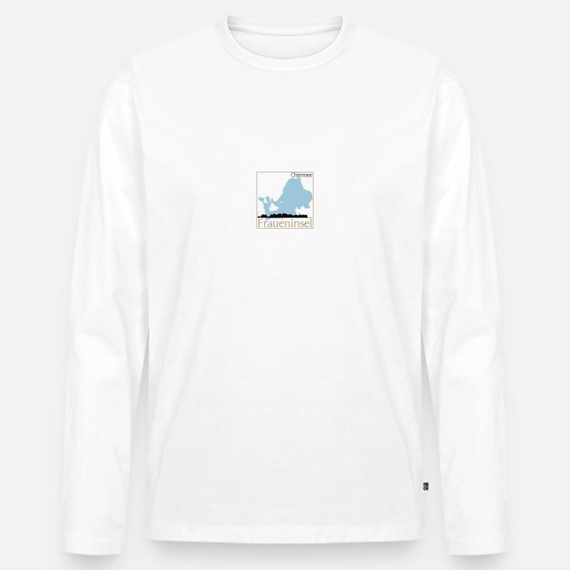 Fraueninsel Skyline - Männer Premium Bio Langarmshirt - Weiß