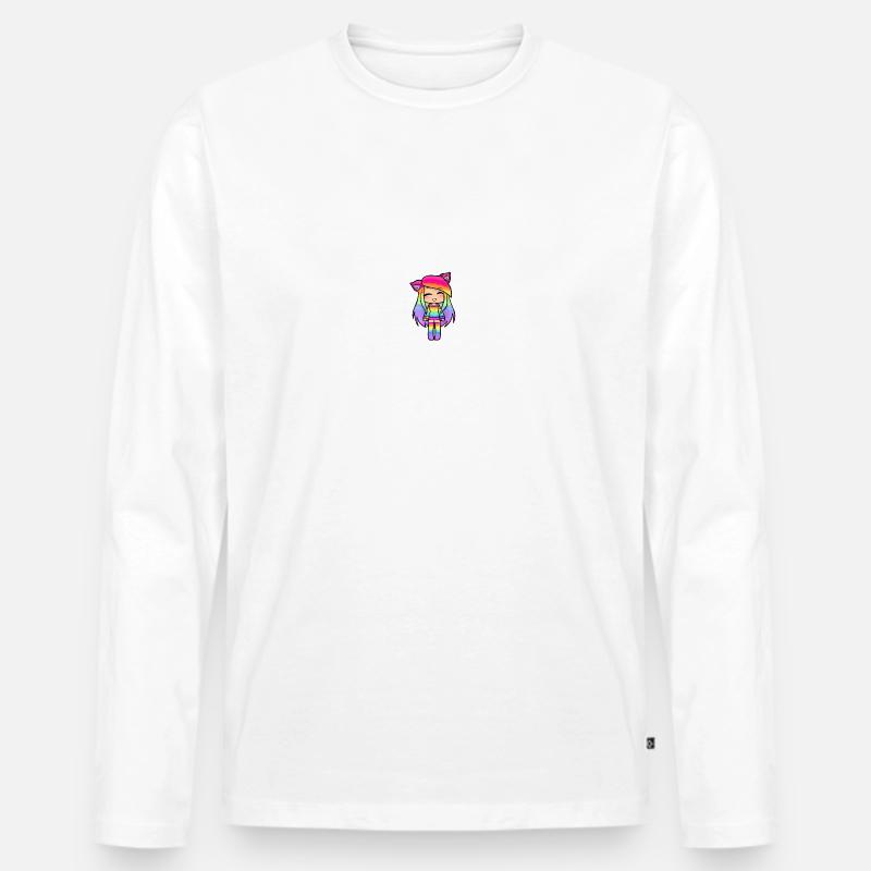 Regenbogen Gacha Mädchen - Männer Premium Bio Langarmshirt - Weiß