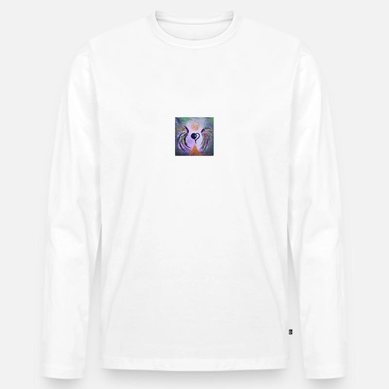 Herzengel Trau Dich - Männer Premium Bio Langarmshirt - Weiß