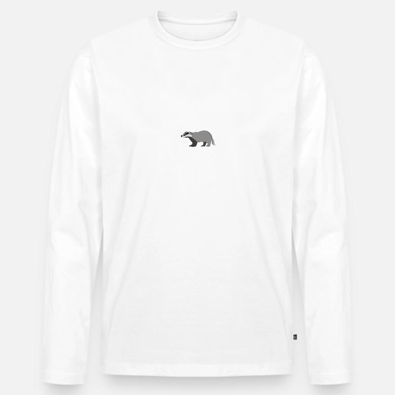 Dachs *** blanko - Männer Premium Bio Langarmshirt - Weiß