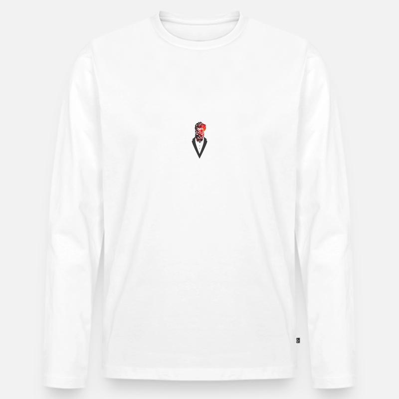 Gentleman - Männer Premium Bio Langarmshirt - Weiß