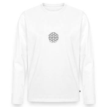 Silhouettes de lévriers subtilement disposées en cercle - T-shirt manches longues Premium bio Homme - blanc - Devant - Nico (187cm)