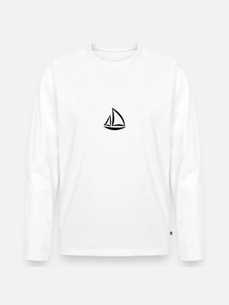 boat - Men's Premium Organic Long Sleeve Shirt - white