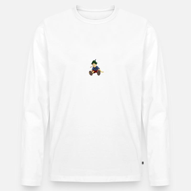 Lügnerin - Männer Premium Bio Langarmshirt - Weiß