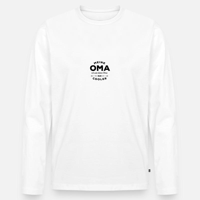 Meine Oma - Männer Premium Bio Langarmshirt - Weiß