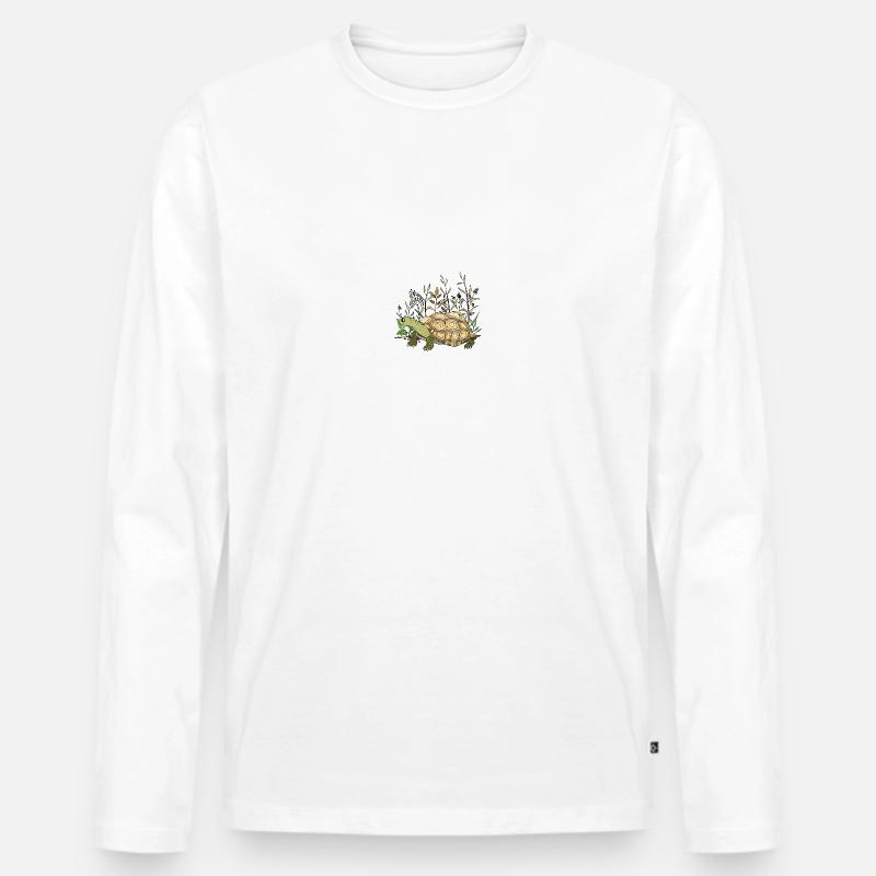 Schildkröte - Männer Premium Bio Langarmshirt - Weiß