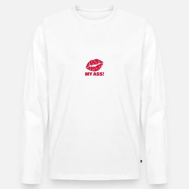 Arsch - Männer Premium Bio Langarmshirt - Weiß