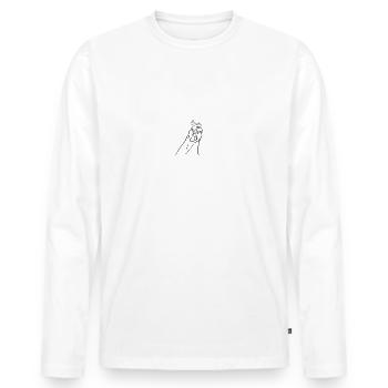 looking chicken - Men's Premium Organic Long Sleeve Shirt - white - Front - Nico (187cm)