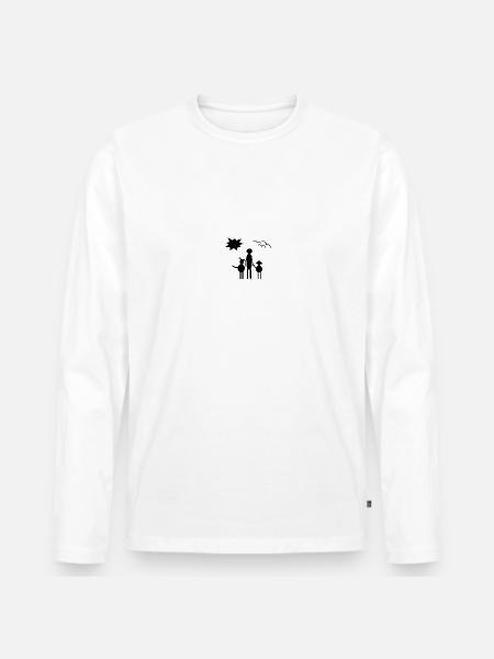 Walking with the dogs - Men's Premium Organic Long Sleeve Shirt - white