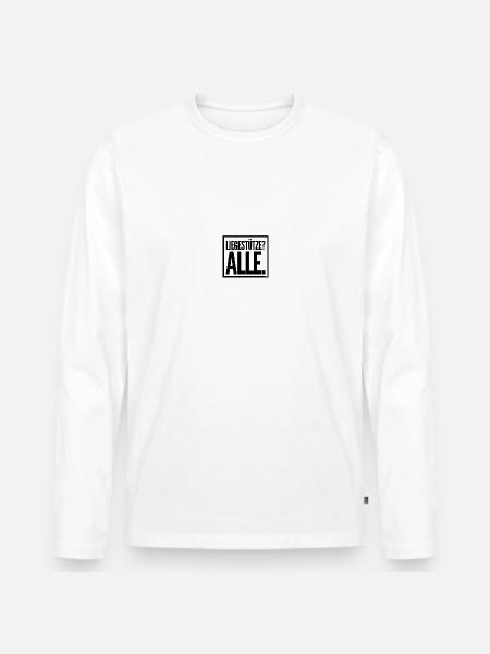 Liegestützen - Männer Premium Bio Langarmshirt - Weiß