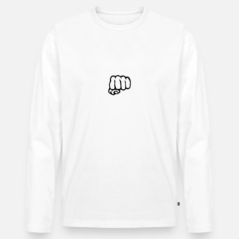 Fist - Men's Premium Organic Long Sleeve Shirt - white
