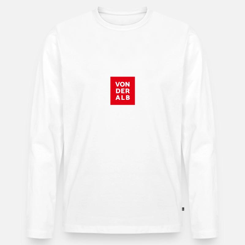 Von der Alb, Red Box - Männer Premium Bio Langarmshirt - Weiß