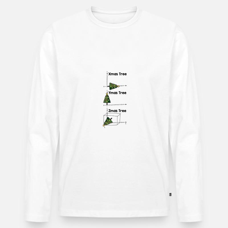 Mathematiker Weihnachtsgeschenke - Männer Premium Bio Langarmshirt - Weiß