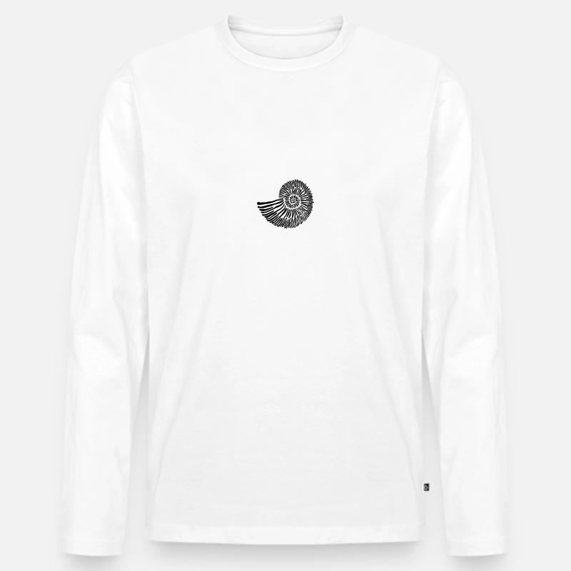 Ammonit - Männer Premium Bio Langarmshirt - Weiß