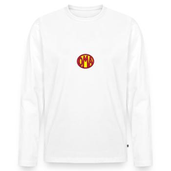 Super, Superheld, Superheldin, Hero, Oma - Men's Premium Organic Long Sleeve Shirt - white - Front - Nico (187cm)