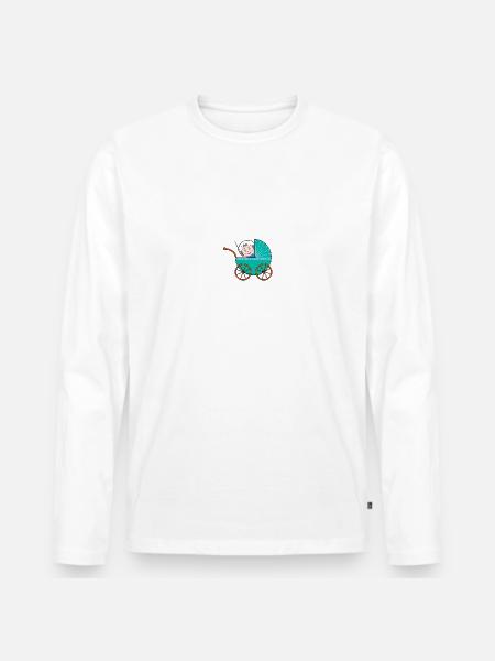 Kinderwagen / Buggy / Baby - Männer Premium Bio Langarmshirt - Weiß