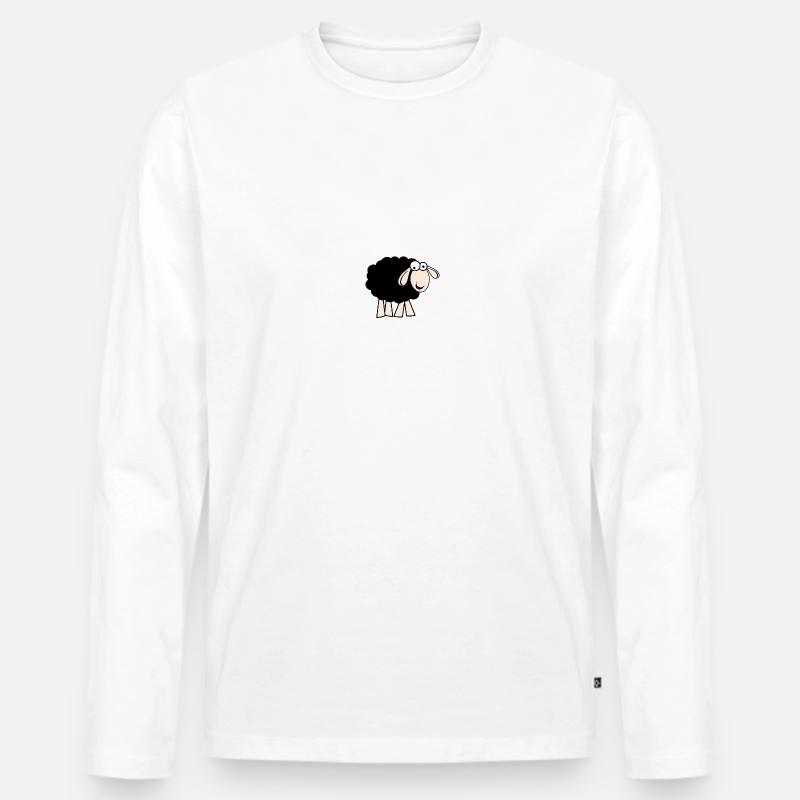 Schwarzes Schaf - Männer Premium Bio Langarmshirt - Weiß
