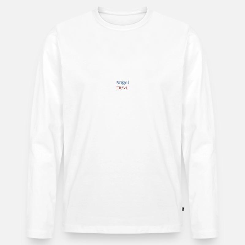 Engel oder Teufel? - Männer Premium Bio Langarmshirt - Weiß
