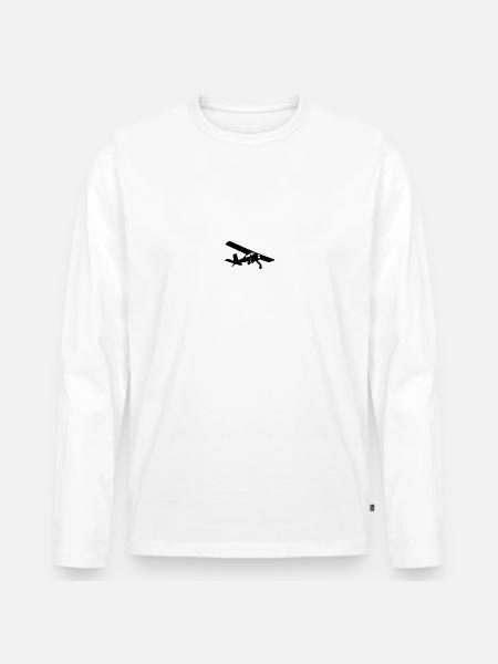 Wilga PZL-104 - Premium luomulaatuinen miesten pitkähihainen paita - valkoinen