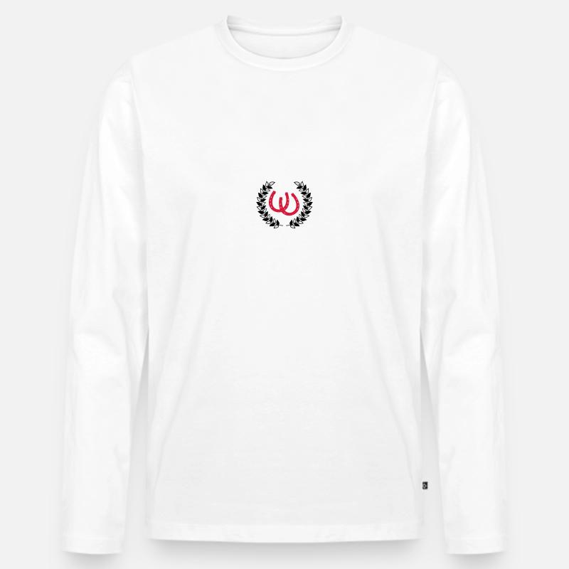Hufeisen - Männer Premium Bio Langarmshirt - Weiß